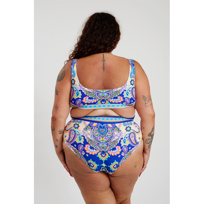 Ginger Bikini Bottom Curve – Peacock Swirls