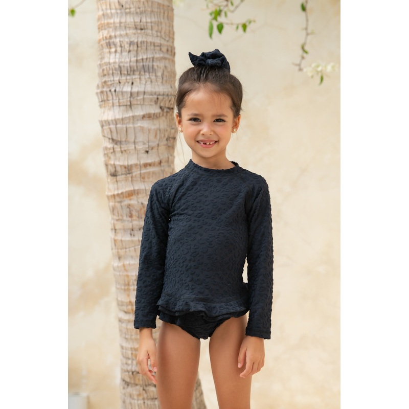 Mini Annie Rashie Set 02 – Textured Leopard Charcoal