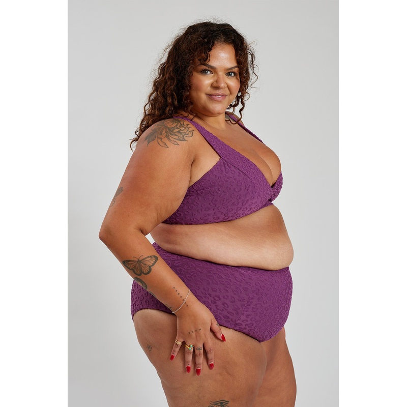 Penelope Bikini Bottom Curve – Textured Leopard Grape
