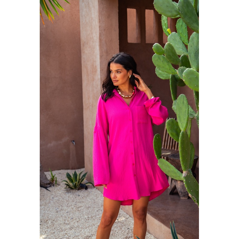 Sandy Shirt Dress – Raspberry Sorbet