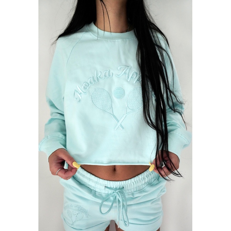 Blue Tennis Crop Top Sweatshirt – Final Sale