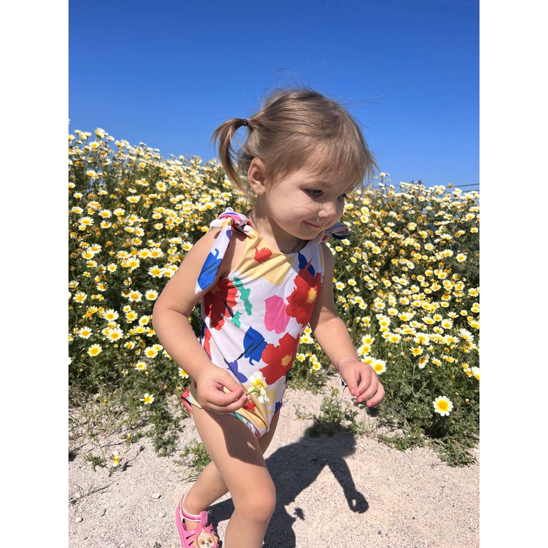 Abstract Flower Matching Swim For Girls (Baby & Kids)