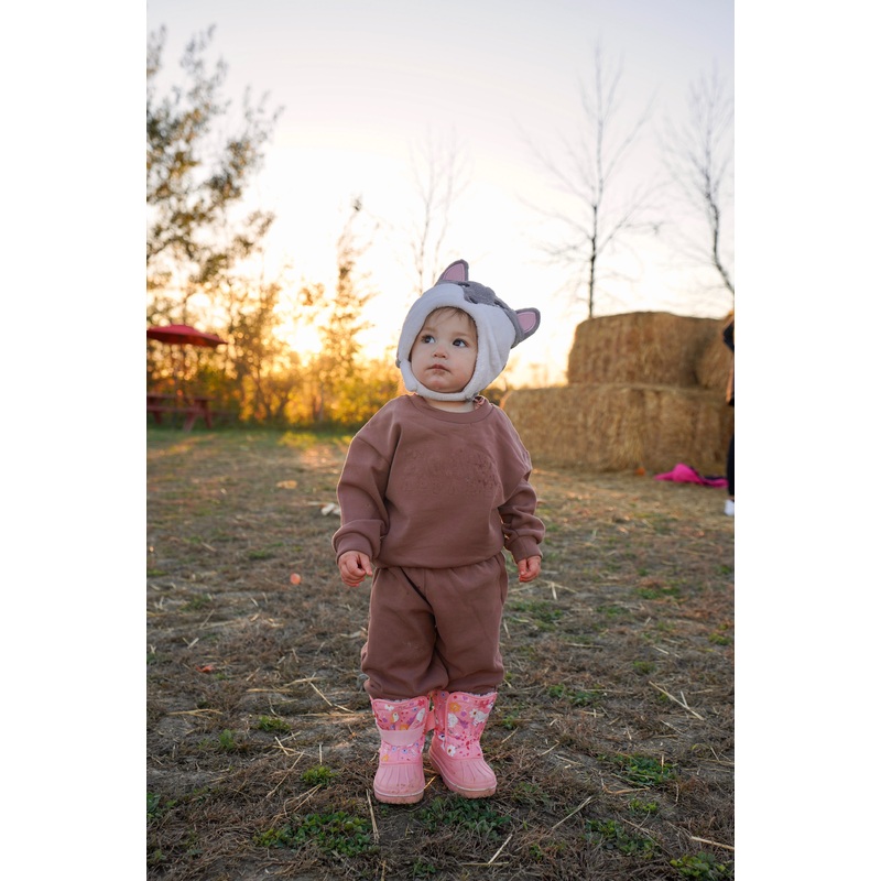 Brown Comfy Crew Neck Sweatshirt For Baby & Kids
