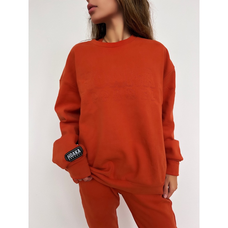 Burnt Orange Comfy Crew Neck Sweatshirt