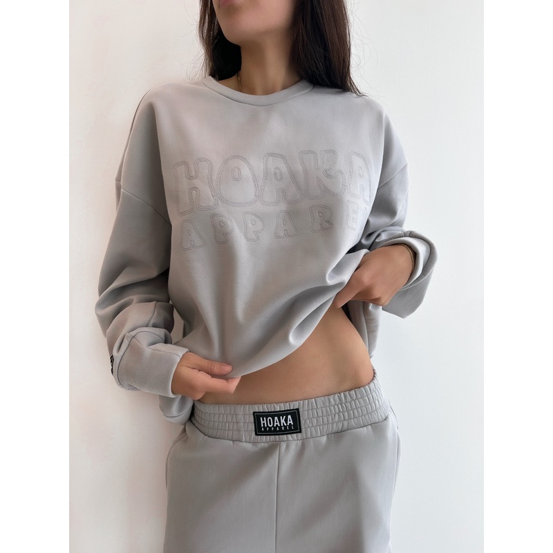 Grey Comfy Crew Neck Sweatshirt