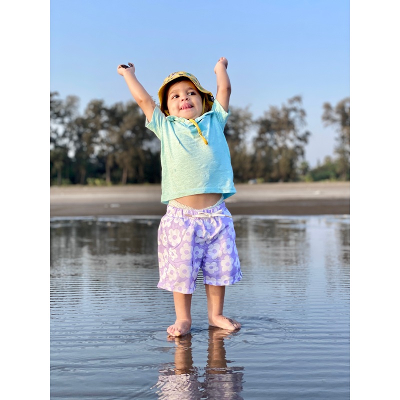 Lilac Flowers Matching Swim For Boys (Baby & Kids)