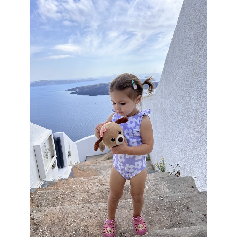 Lilac Flowers Matching Swim For Girls (Baby & Kids)