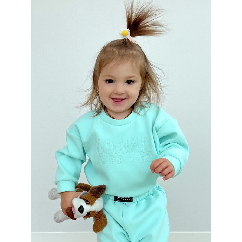 Sky Blue Comfy Crew Neck Sweatshirt For Baby & Kids