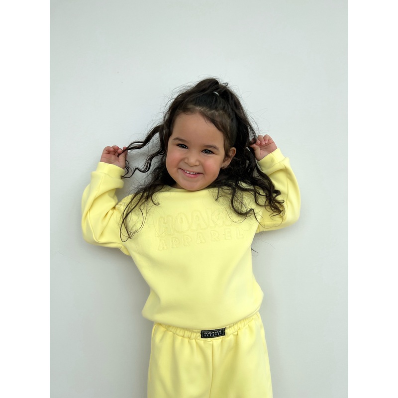 Yellow Comfy Crew Neck Sweatshirt For Baby & Kids