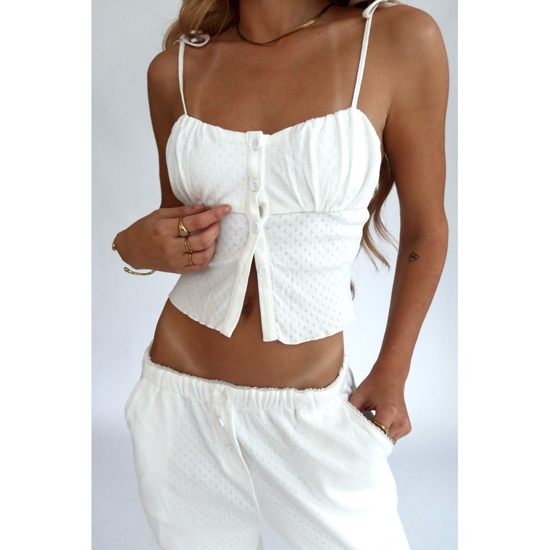 Angel White Pointelle Camisole