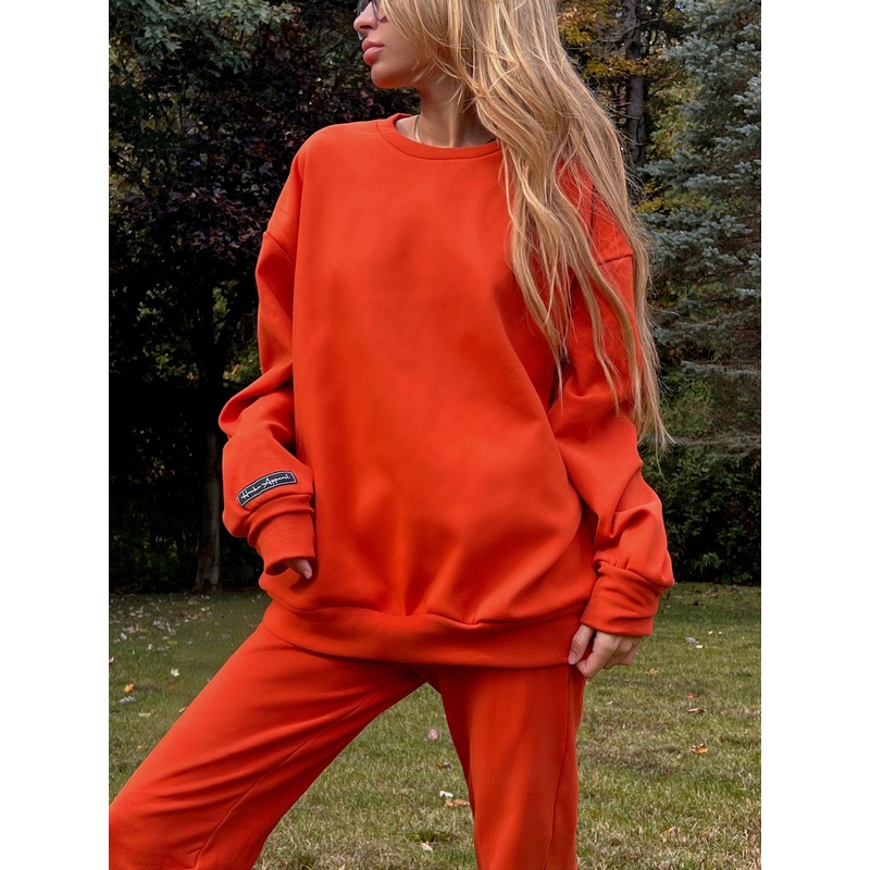 Burnt Orange Comfy Crew Neck Sweatshirt (New)