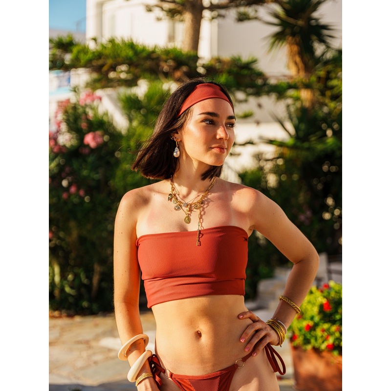 Classy Rust Cropped Bandeau Ecohoaka Set
