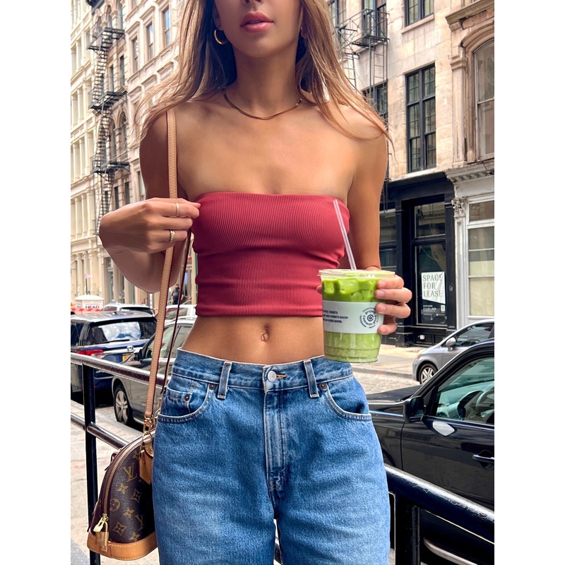 Classy Rust Cropped Bandeau Ecohoaka Top