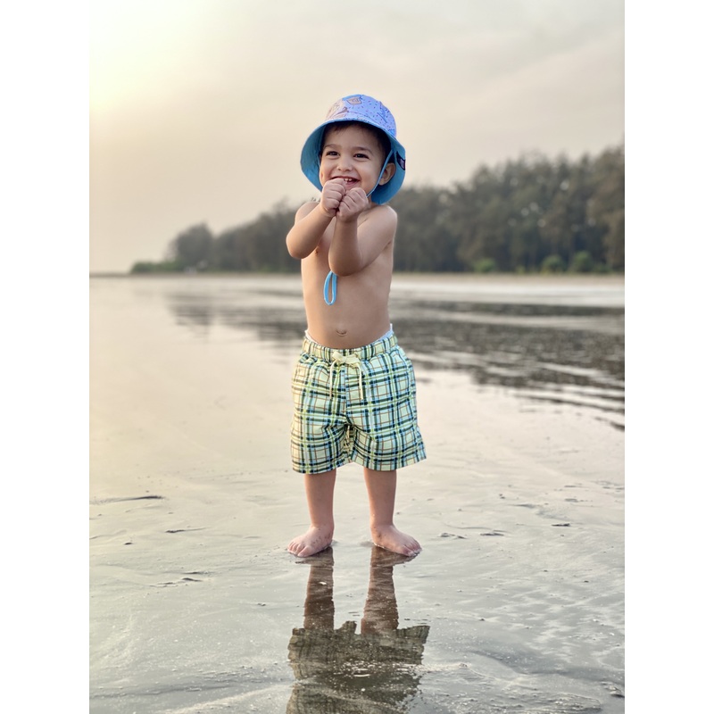 Green Plaid Matching Swim For Boys (Baby & Kids)