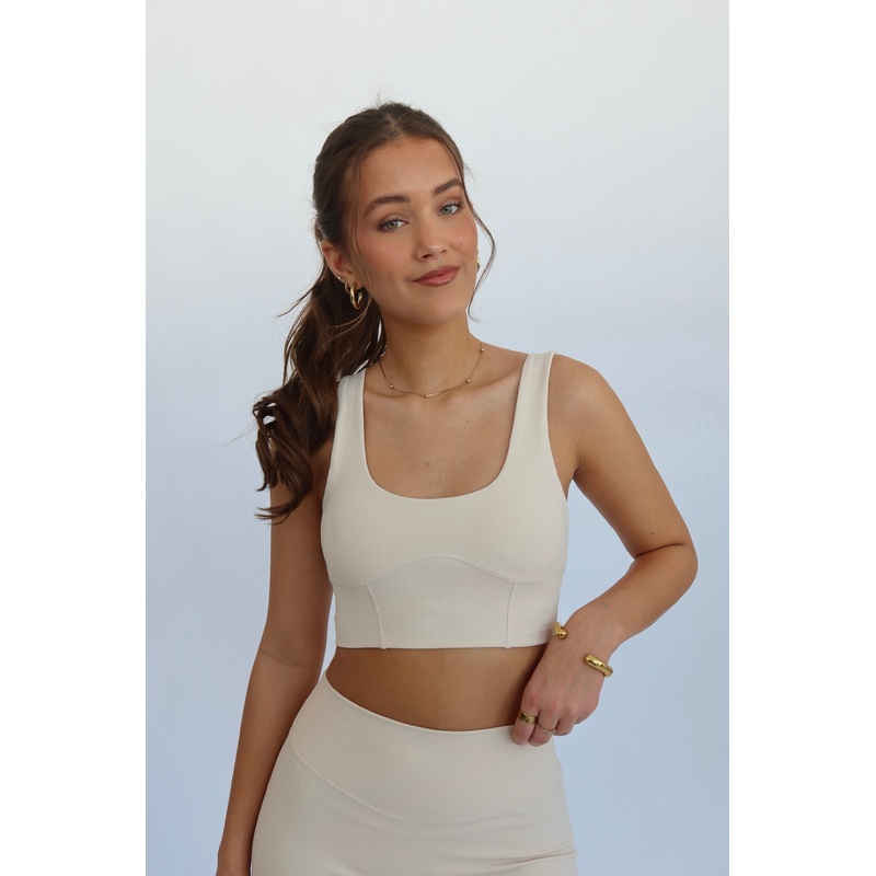 Beige Lined Laurie Top