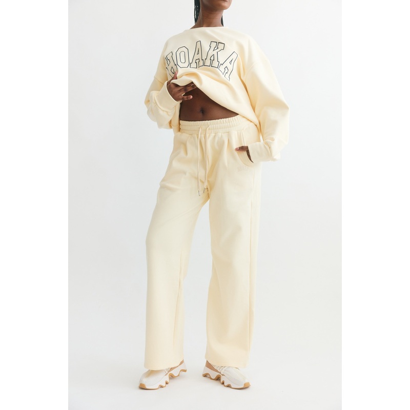 Cream Comfy Joggers Wide