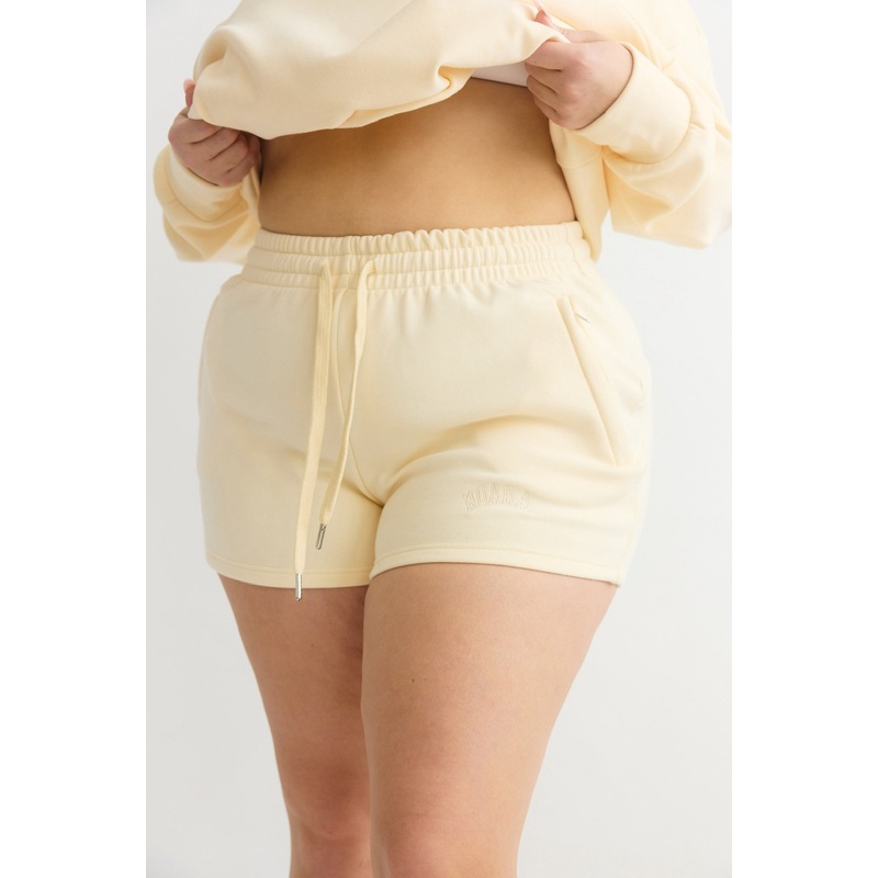Cream Comfy Vintage Sporty Shorts