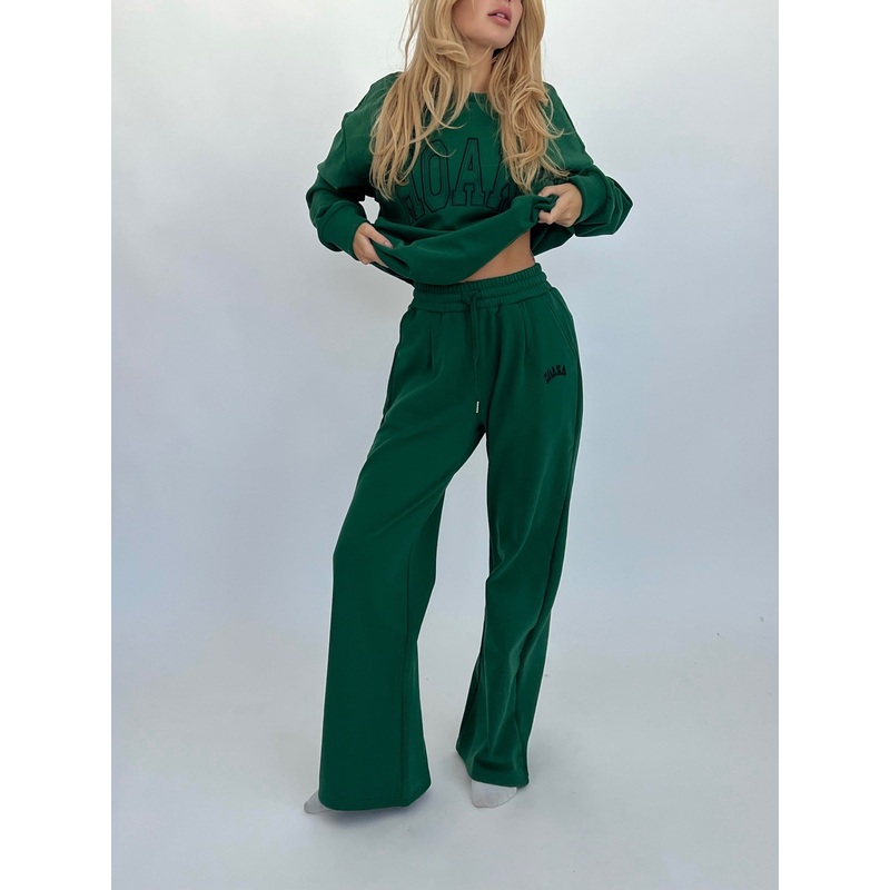 Dark Green Comfy Joggers Wide