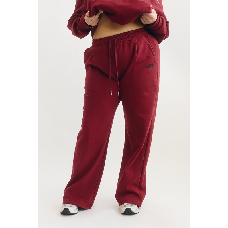 Dark Red Comfy Joggers Wide