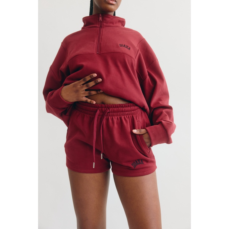 Dark Red Comfy Vintage Sporty Shorts