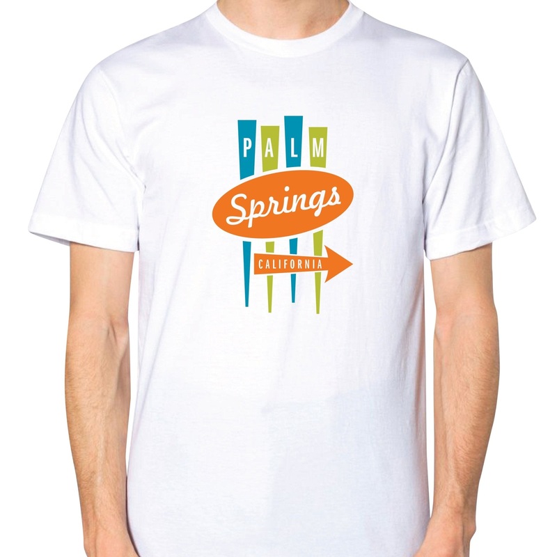Palm Springs Road Sign Unisex T-shirt – White