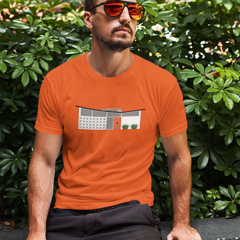 Unisex T-shirt – Midcentury Butterfly House – Orange