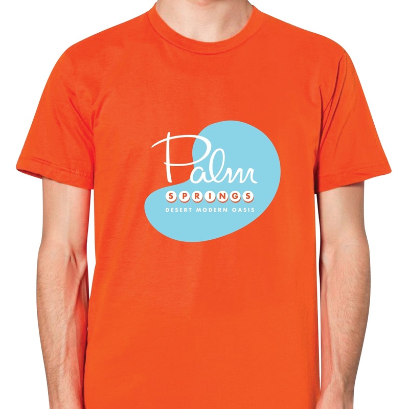 Unisex T-shirt – Palm Springs Pool – Orange