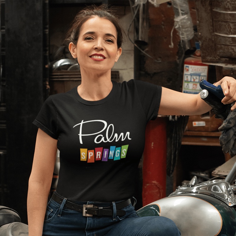 Unisex T-shirt Palm Springs Rainbow – Black