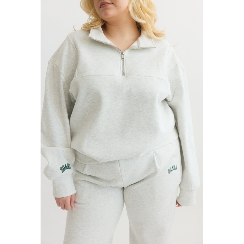 Vintage Grey Comfy Zip-up Sweatshirt