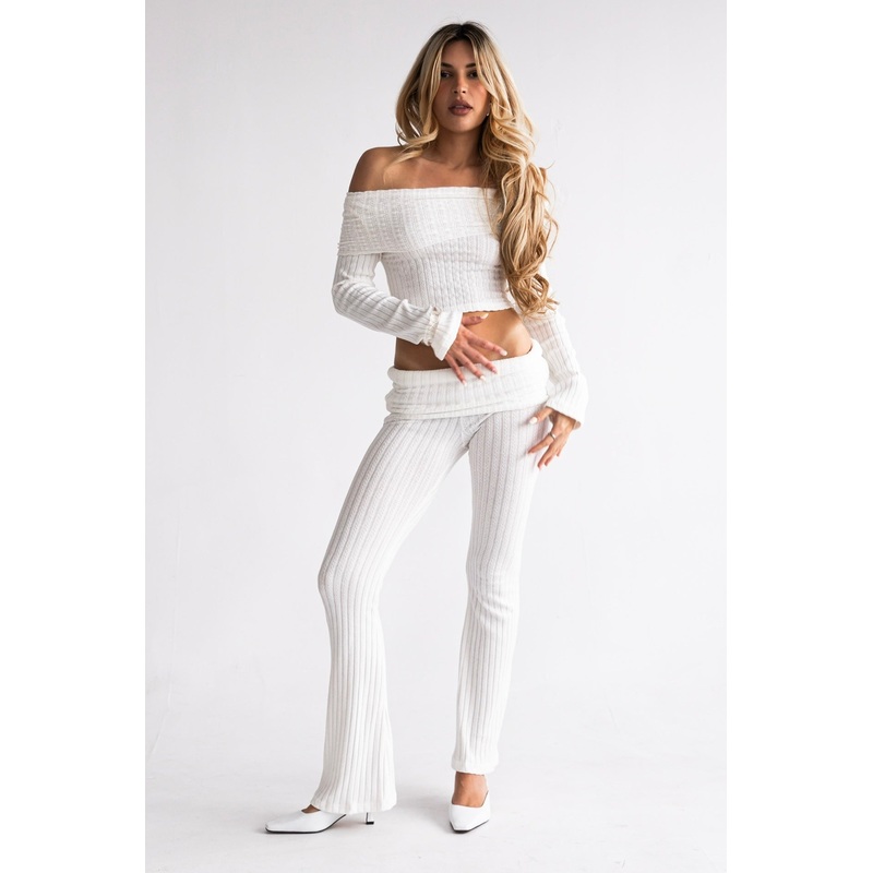 White Knit Everyday Pants