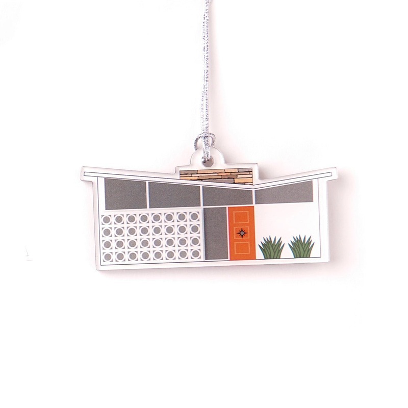 Acrylic Midcentury House Ornament  – Butterfly Roof