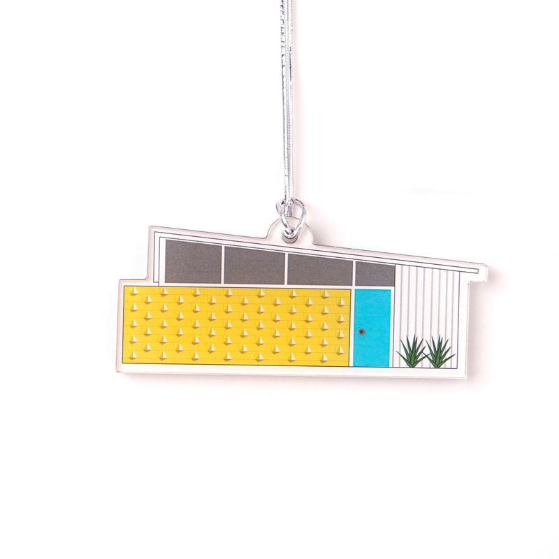 Acrylic Midcentury House Ornament  – Wedge Roof