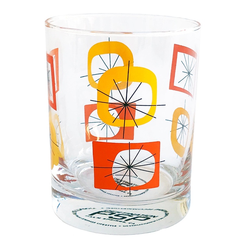 Atomic Old Fashioned Glass – Orange Yellow