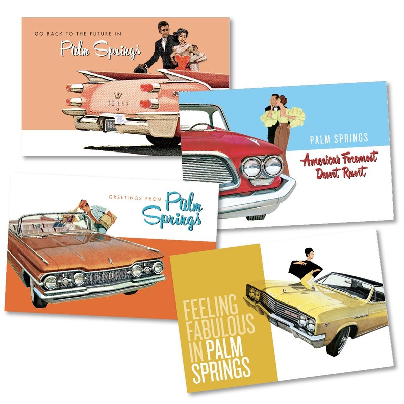Classic Car Palm Springs Postcards -Set of 4