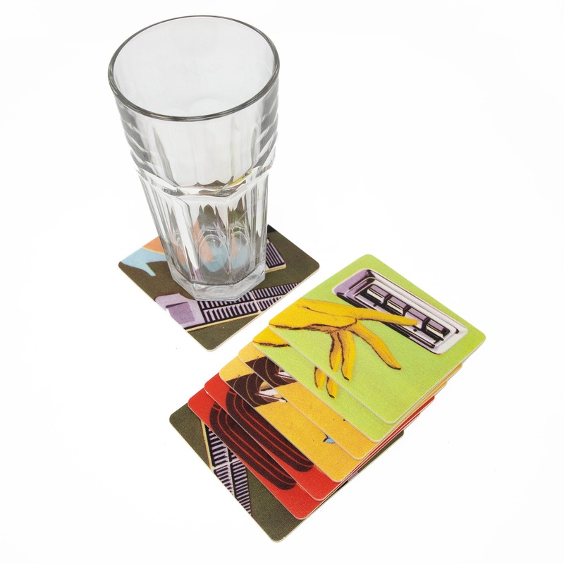 Classic Car Vinyl Coaster Set – Power Switches (Set of 8)