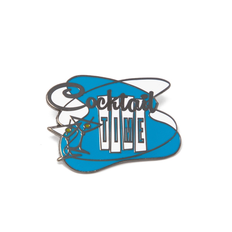 Cocktail Time Blue Cloisonne Pin