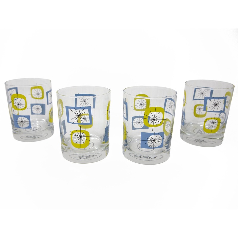 Atomic Old Fashioned Glass Set of 4 – Blue Green