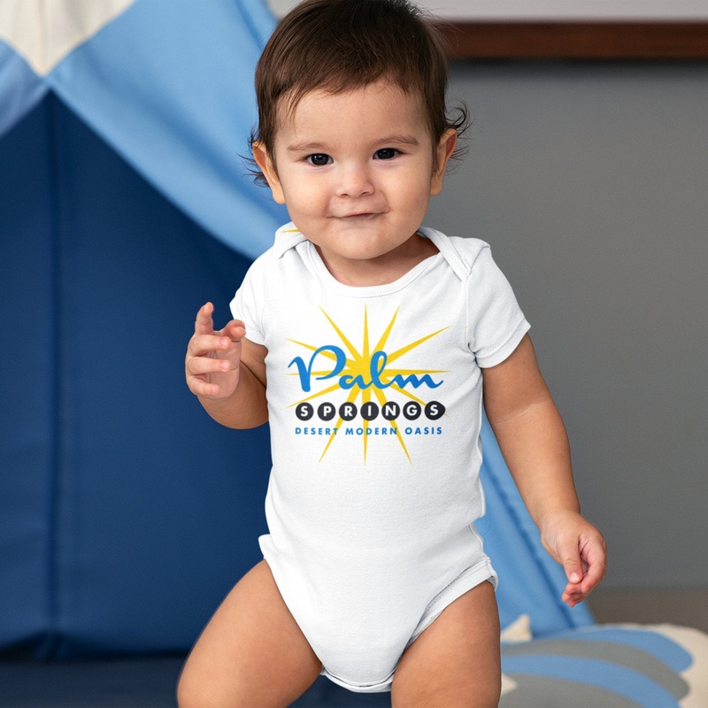Baby Onesie – Palm Springs Starburst –  White