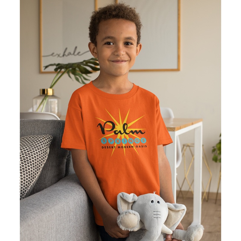 Kids Unisex T-shirt – Palm Springs Starburst – Orange