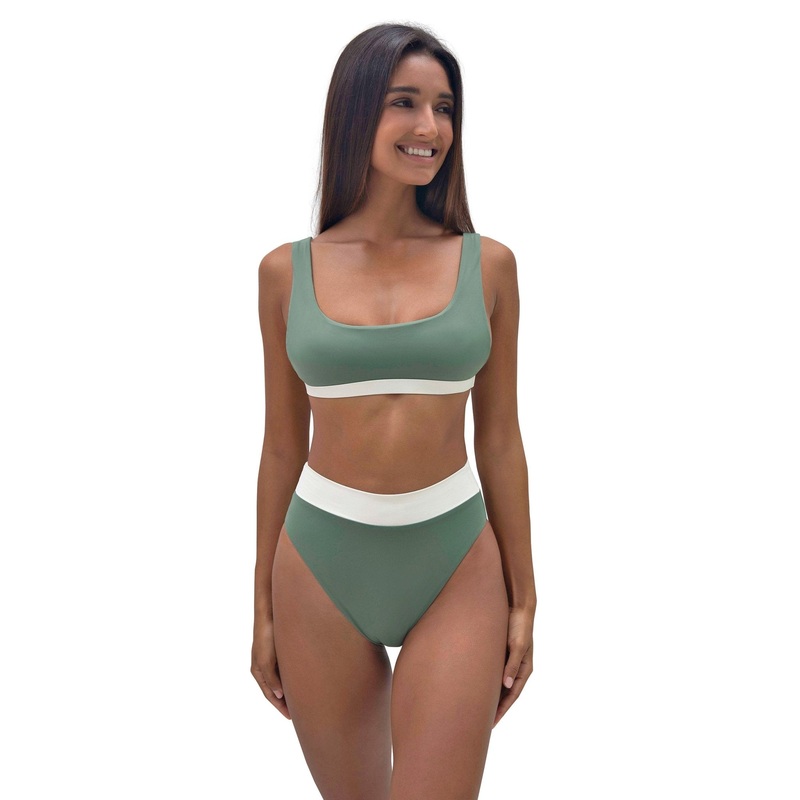KYA Abbey Reversible Swim Top – Sage / Bone