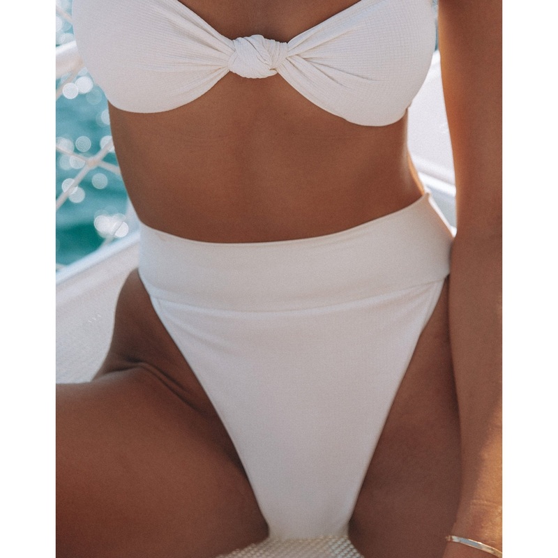KYA Camilia Reversible Swim Bottom – Textured Shell / Shell