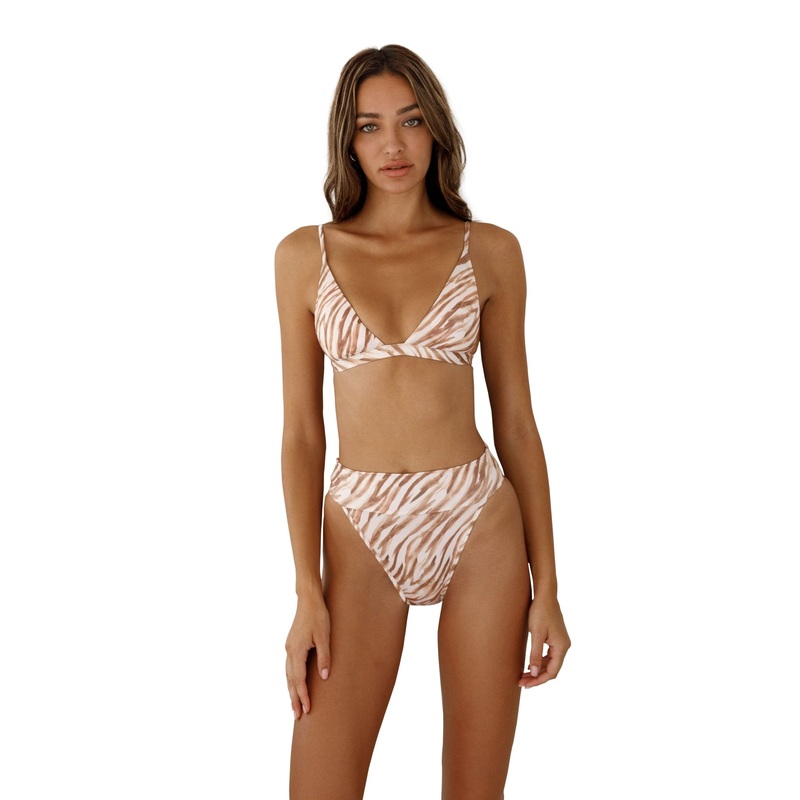 KYA Sienna Reversible Swim Top –  Zebra / Mocha