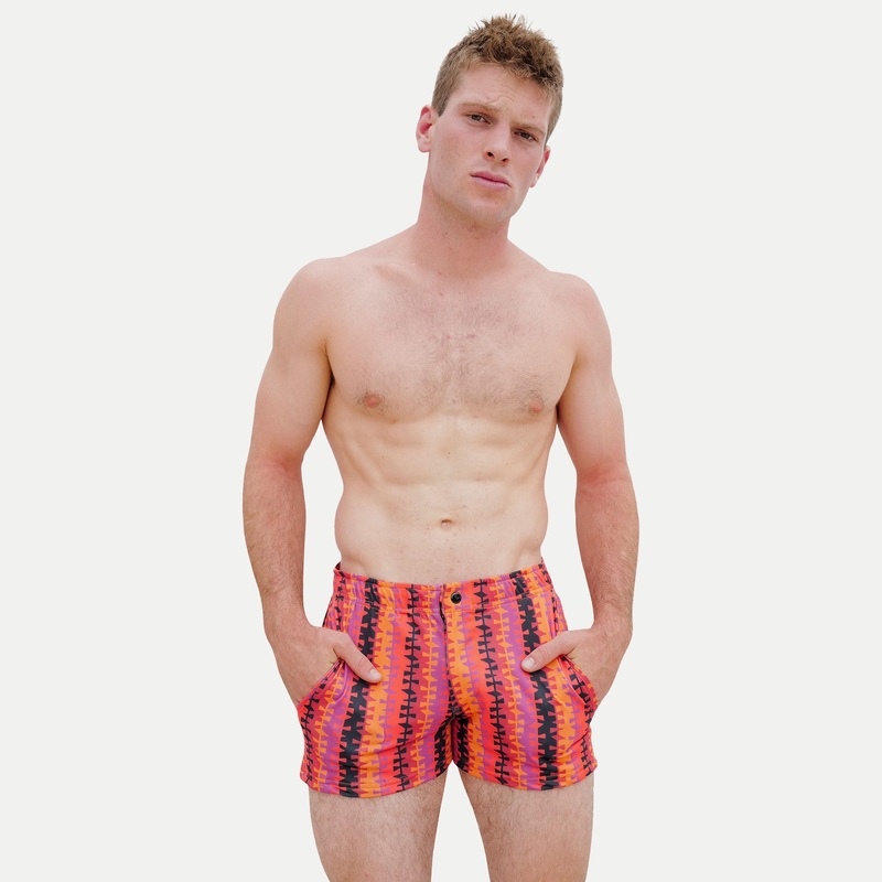 Mod Swim Shorts – Conga Pattern – Shorter Length