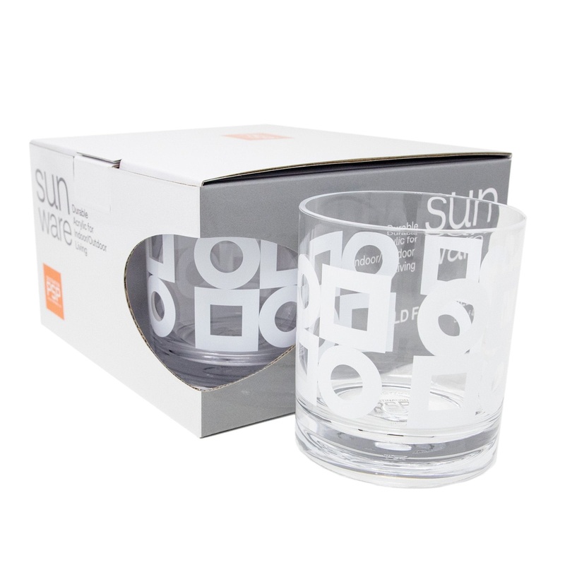 Modernista Acrylic Old Fashioned, Set of 4 White