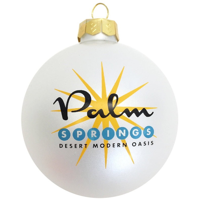 Palm Springs Starburst Holiday Glass Ornament – White