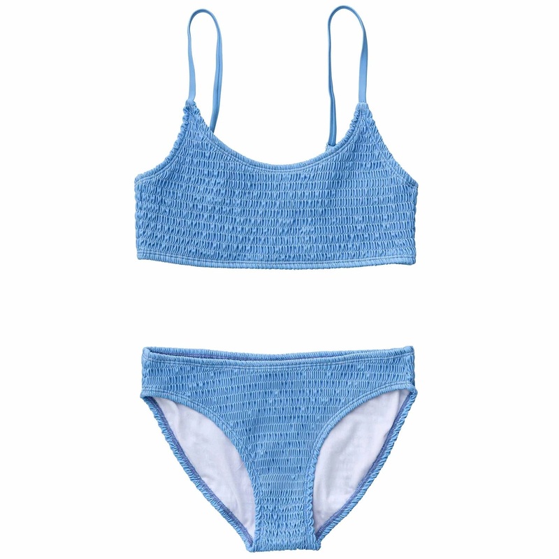 Powder Blue Sustainable Shirred Bikini
