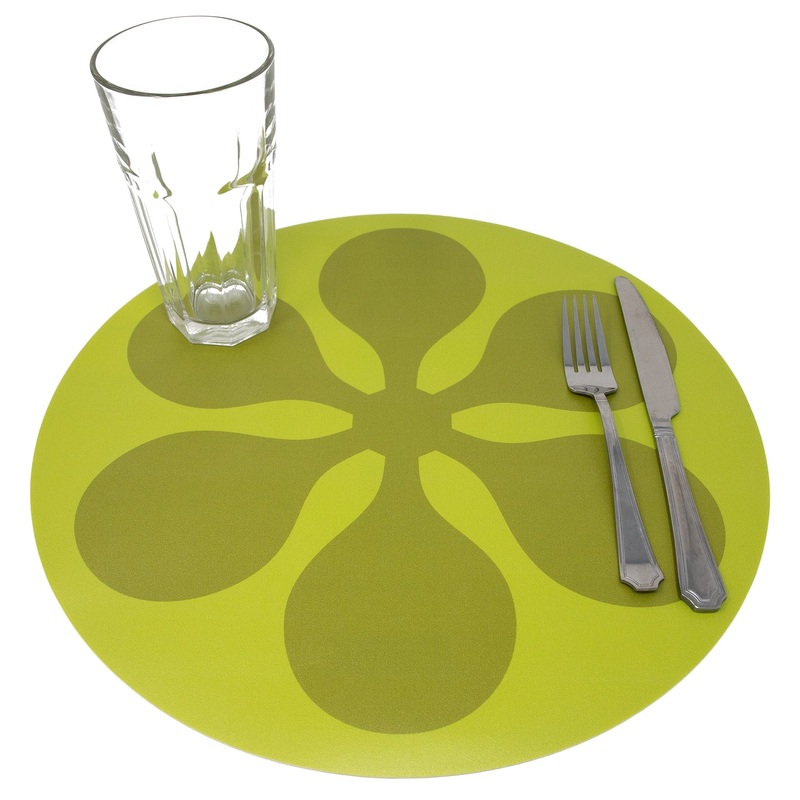 Round Modfest Vinyl Placemat – Chartreuse
