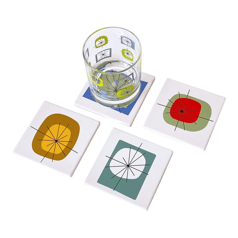 Sandstone Coasters – Atomic Set of 4