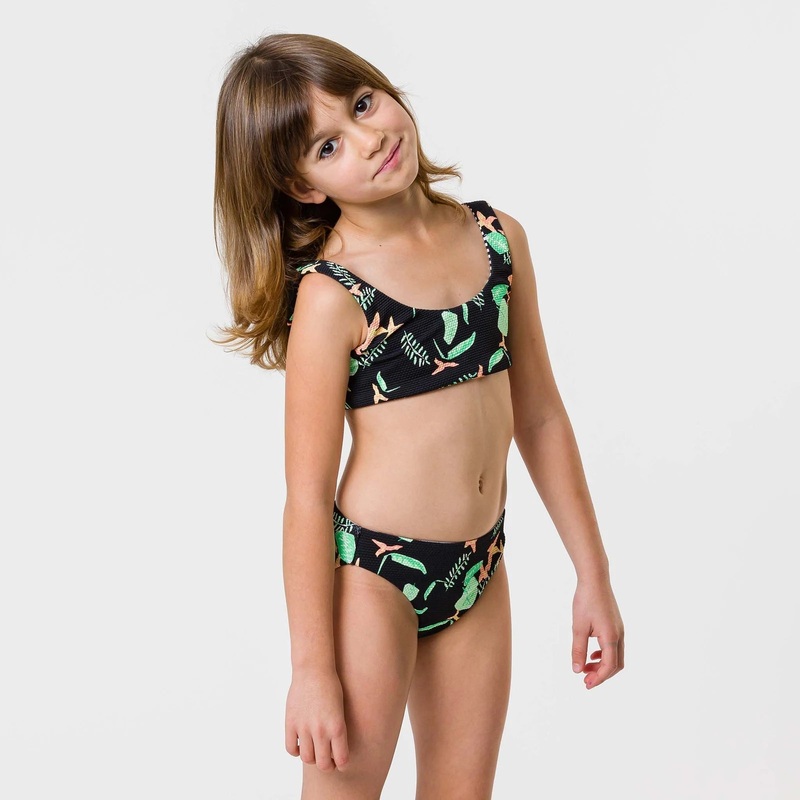 Snapper Rock Neon Rainforest Sustainable Reversible Surf Bow Bikini