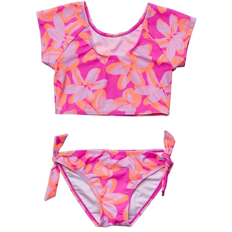 Hibiscus Hype Crop SS Rash Top